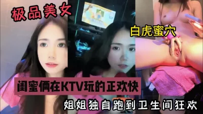 极品两闺蜜ktv唱歌，玩的正欢快姐姐去洗手间释放『狠货高科技看简阶